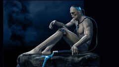 2006 (Year) science fiction artwork cyborg blue
