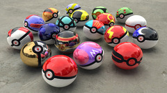 3d render Poké Balls