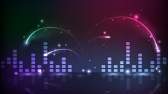 abstract colorful audio spectrum