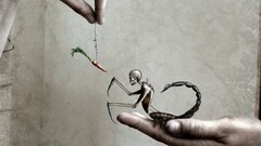 abstract scorpions skull carrot digital art