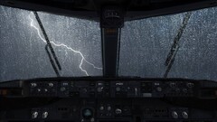 airplane Lightning rain water on glass Boeing 737 Aircraft storm