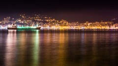 Ajaccio Sea night lighter colorful cityscape lights vehicle ship