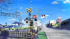 animation artwork fantasy art Anime railway crossing anime girls