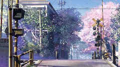 Anime 5 centimeters per second Makoto Shinkai train crossroads