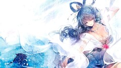 Anime anime girls blue hair artwork Kaku Seiga touhou Cis