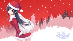 Anime anime girls Christmas coffee-kizoku Santa hats