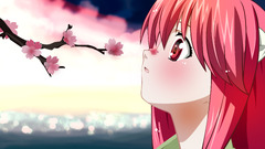 Anime anime girls elfen lied cherry blossom pink hair Manga Nyu