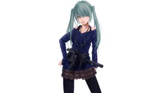 Anime anime girls gun vocaloid hatsune miku KRISS Vector weapon