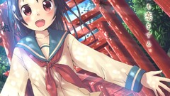 Anime anime girls Inari Konkon Koi Iroha cats schoolgirl