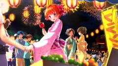 Anime anime girls redhead blushing kimono traditional clothing
