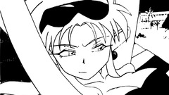 Anime anime girls Ryoko Hakubi Tenchi Muyo monochrome sunglasses