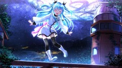 Anime anime girls Sora no Method blue hair Swordsouls long hair