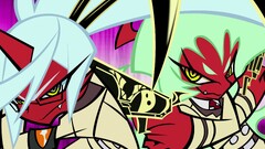 Anime colorful yellow eyes red skin