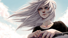 anime girls Anime grey hair original characters