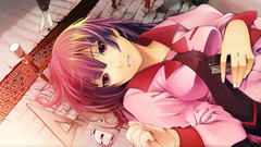 anime girls Anime monogatari-series senjougahara hitagi red eyes