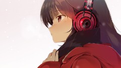 anime girls headphones original characters face Profile Anime
