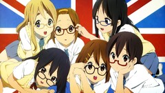 anime girls k - on glasses Union Jack kotobuki tsumugi