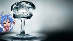 anime girls lucky star izumi konata blue hair Anime liquid water