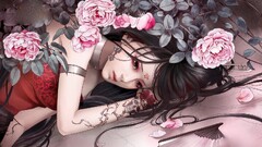 anime girls tattoo Flowers piercing