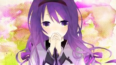 anime girls visual novel purple hair Anime