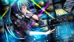 Anime hatsune miku vocaloid anime girls DJ mixing consoles