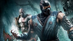 Anime kratos Sub Zero Mortal Kombat video games warrior cyan