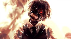 Anime teeth red eyes Tokyo Ghoul