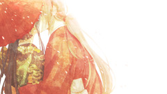 Anime traditional clothing kissing umbrella rurouni kenshin