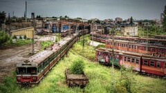 apocalyptic train station train hdr Poland abandoned częstochowa