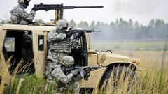 Army gun Humvee ar-15 M2 Browning military soldier