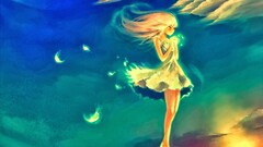 artwork Anime anime girls Aurora original characters closed eyes