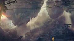 artwork apocalyptic cityscape morning Anime Kuldar Leement