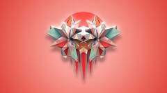 artwork colorful justin maller Facets gradient red background