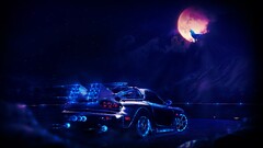 artwork concept art fantasy art Car neon science fiction wolf