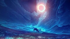 artwork concept art fantasy art elk sunlight field Solar eclipse