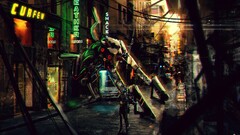 artwork fantasy art concept art mech robot City urban futuristic