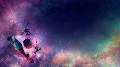 artwork Stars rain telescope galaxy nebula yuumei Anime