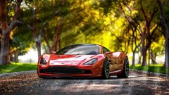 Aston Martin red cars Trees Car vehicle Aston Martin DBC