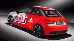 Audi A1 Bayern Munich Audi Car vehicle red cars numbers Adidas