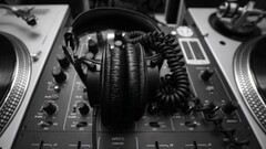 audio-technica headphones monochrome