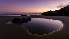 beach landscape rock water sand puddle sky Sea horizon
