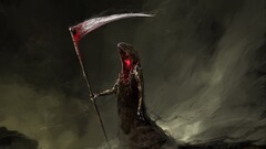 blood creature fantasy art dark fantasy grim reaper red eyes