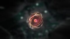 blurred abstract 3d rings atoms digital art