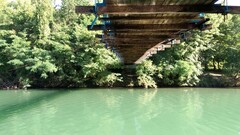 Bridge water outdoors under bridge Green river