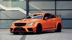 C63 AMG Mercedes-Benz orange Car Mercedes-Benz C63 AMG vehicle