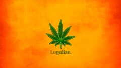 Cannabis drugs Minimalism orange background