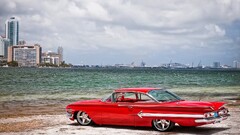 Car 1960 Chevrolet Impala Sea beach