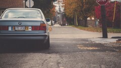 Car BMW numbers urban vehicle BMW E34 BMW 5 Series traffic signs