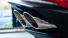 Car Lamborghini Huracan red exhaust pipes