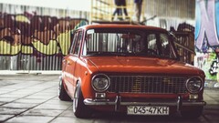 Car old car russian cars lada Lada 2101 low stance red cars